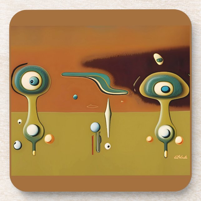UFO-Landeplatz Getränkeuntersetzer (Vorderseite)