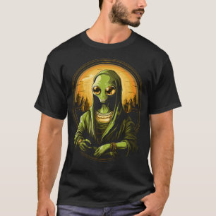 Ufo Mona Lisa Alien Geschenke Männer Frauen Kinder T-Shirt