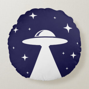 UFO Nacht Himmel  Rundes Kissen