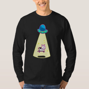 Ufo nimmt Kuh Galaxie Raumschiff Außerirdischer la T-Shirt