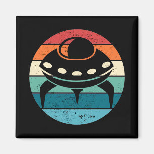 UFO Retro Sonnenuntergang Magnet