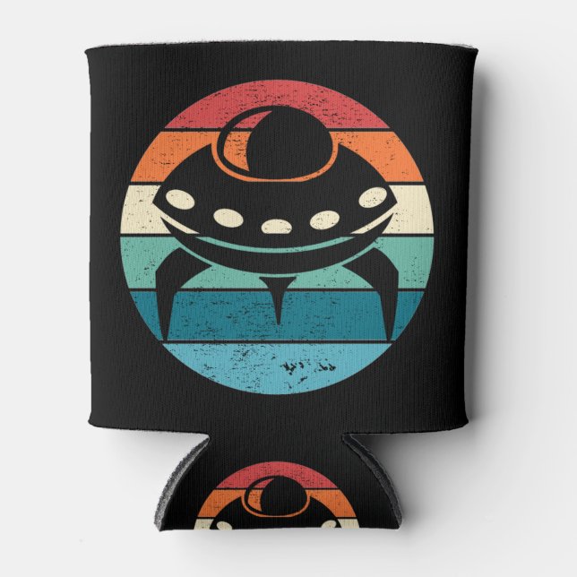 UFO Retro Sunset Dosenkühler (Vorderseite)