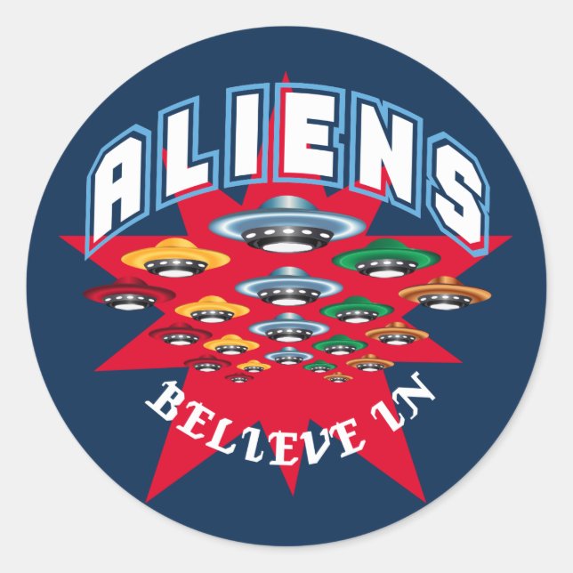 UFO RUNDER AUFKLEBER (Vorderseite)