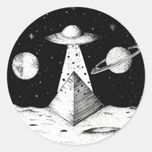 UFO RUNDER AUFKLEBER