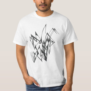 UFO Schwarz Weiß Abstrakt Tribal Tattoo Kunst T-Shirt