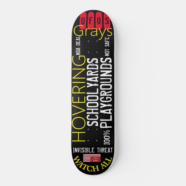 UFO SCHWEBENDE GRAUS Skateboard (Vorderseite)