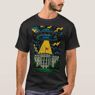 UFO schwebt über dem Weißen Haus T-Shirt