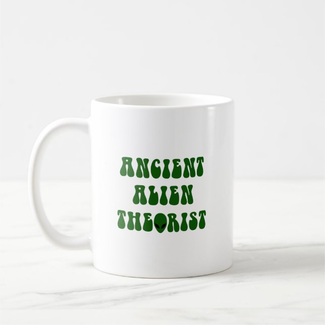 UFO Sci-Fi - Theoretiker der alten Alien Kaffeetasse (Links)