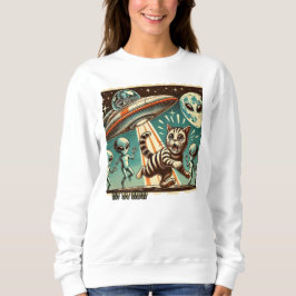 UFO Selfie bei Katzen: Vintage Invasion (Frauenhor Sweatshirt