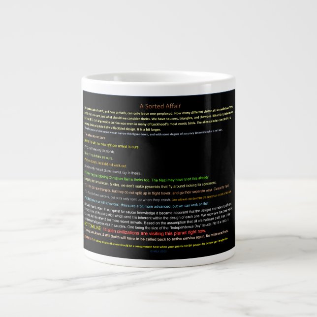 UFO-Serie: Alien Craft ID Jumbo-Tasse (Vorderseite)