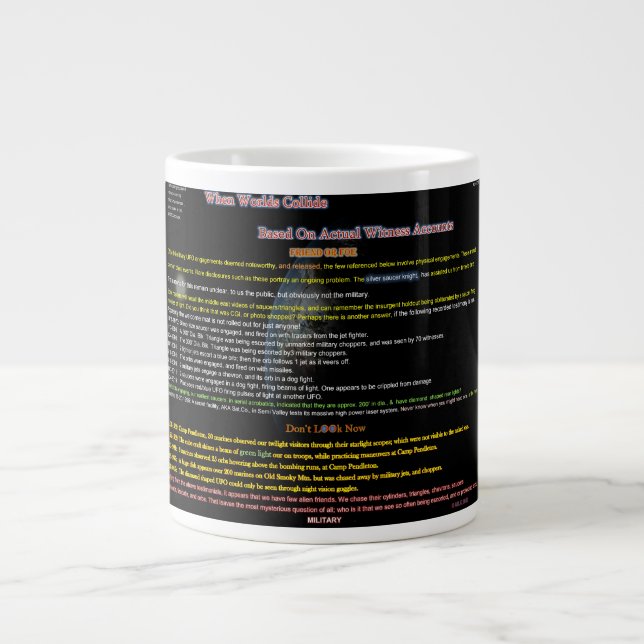 UFO Serie: Alien Friend, oder Foe? Jumbo-Tasse (Vorderseite)