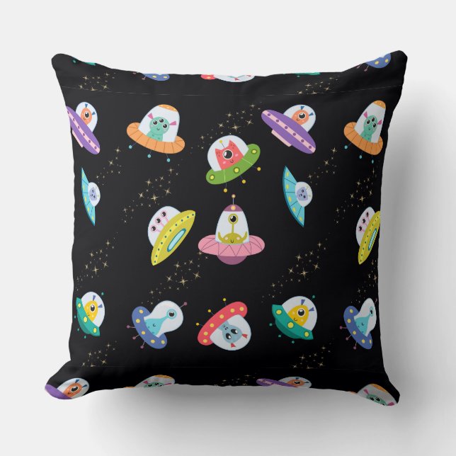 UFO SHIPS PATTERN KISSEN (Vorderseite)