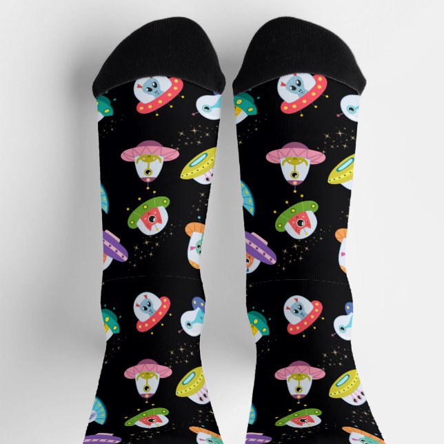 UFO SHIPS PATTERN SOCKEN (Oben)