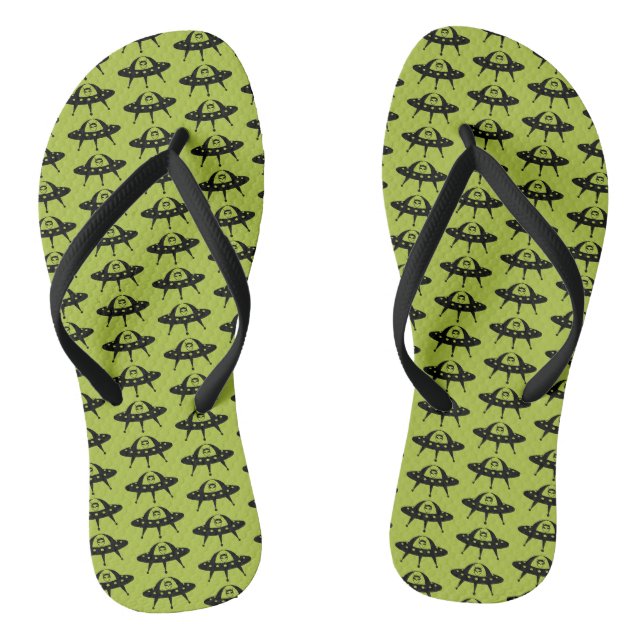UFO Space Alien Sci Fi Flying Sauce Flip Flops (Fußbett)