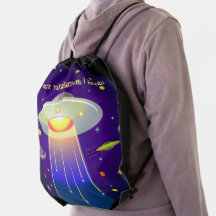 UFO Space Drawstring Backpack