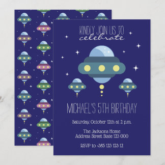 UFO Space Geburtstagsparty Einladung