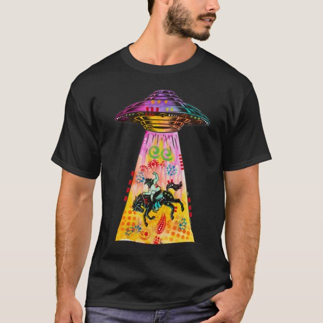 UFO Stealing Cowboy T-Shirt (Vorderseite)