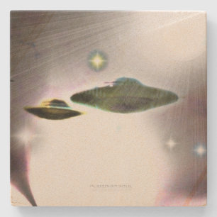 UFO Streaks von Untersetzer aus hellem Stein