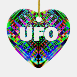 UFO (Text bearbeiten) Herz-geformt Ornament