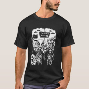 UFO UAP Lustige glückliche Aliens machen Selfie be T-Shirt