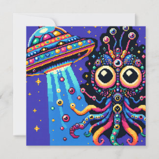 UFO und Alien Pixel Art