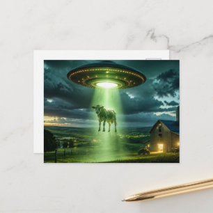 UFO und die Milchkuh Scifi Fantasy Postkarte