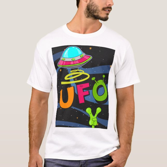 UFO UND FRIEDEN UND LIEBE T-Shirt (Vorderseite)