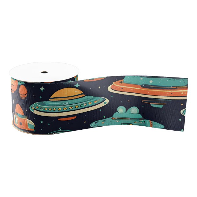 UFO Vintage Kunst Ripsband (Spule)