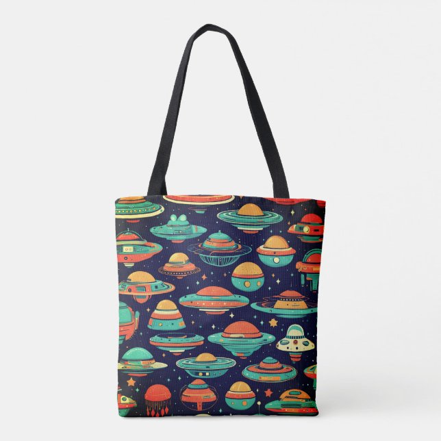 UFO Vintage Kunst Tasche (Rückseite)
