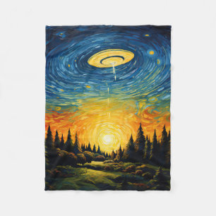 UFO von Van Gogh Fleecedecke