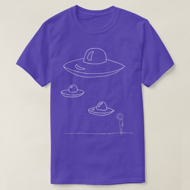 Ufo watching space man scifi  T-Shirt (Design vorne)