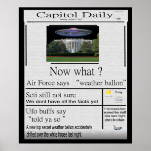 UFO Weißes Haus Landung Poster
