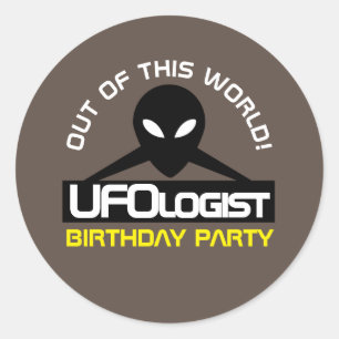 UFOlogist Party, Geburtstag Runder Aufkleber