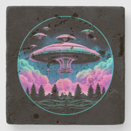 UFOs Alien Invasion Ästhetik Steinuntersetzer