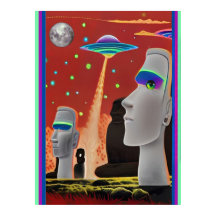 UFOs bewegen die Moai