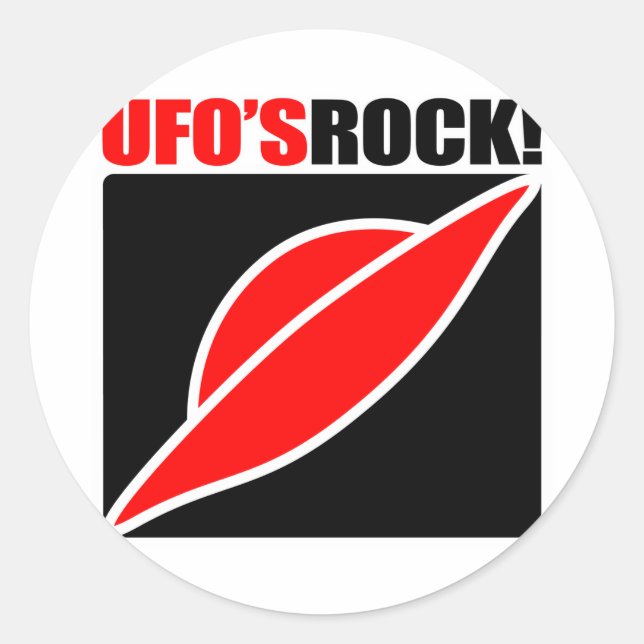 UFO's Rock! Runder Aufkleber (Vorderseite)