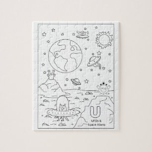 UFOs und Aliens, Puzzle, 20 x 25 cm, 110 Teile