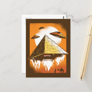Ufos und die Pyramide Postkarte