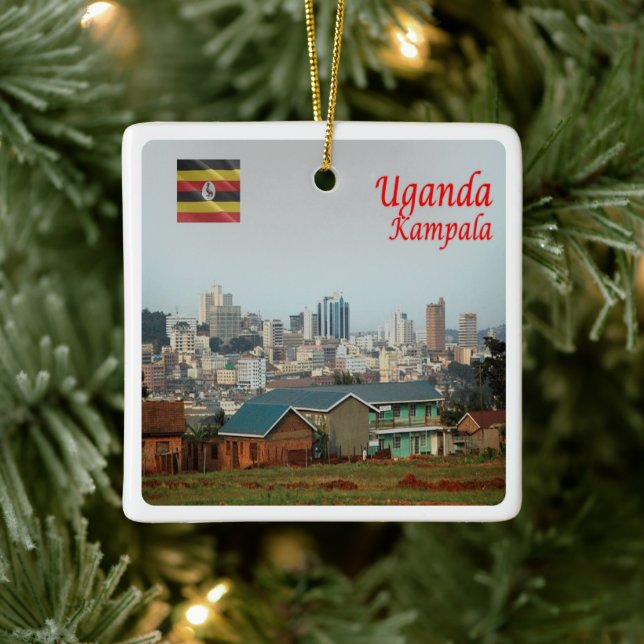 UG005 KAMPALA, Skyline, Uganda, Afrika, Keramikornament (Baum)