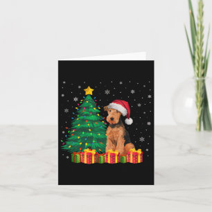 Ugale Airedale Terrier Weihnachtsmannmütze Christm Karte