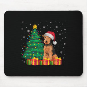 Ugale Airedale Terrier Weihnachtsmannmütze Christm Mousepad