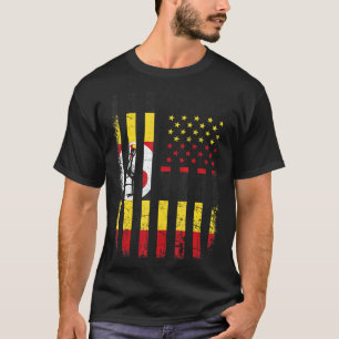 Uganda American Flag Ugandan Roots Uganda Amerika T-Shirt