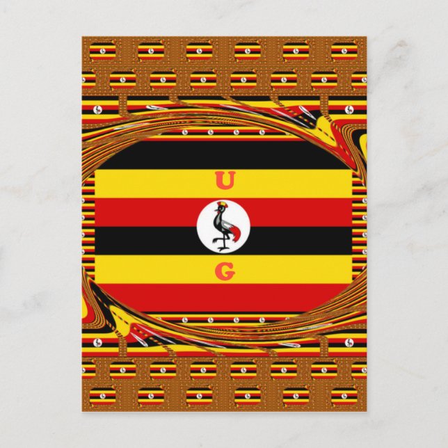 Uganda, die Perle Afrikas Kunst Print Postkarte (Vorderseite)