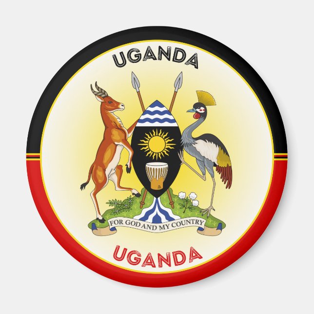 Uganda-Erbe-Emblem Magnet (Vorne)