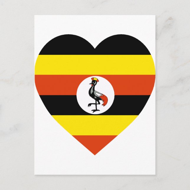Uganda Flag Herz Postkarte (Vorderseite)