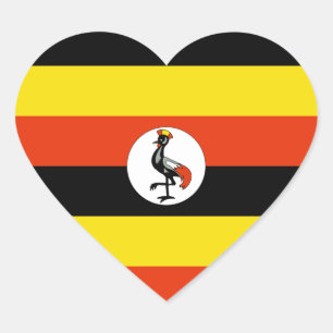 Uganda Flag Herzkleber Herz-Aufkleber