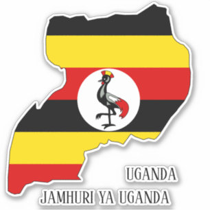 Uganda Flag Map Patriotic Aufkleber