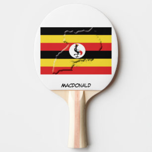 UGANDA FLAG & MAP Personalisiert Tischtennis Schläger