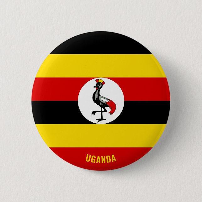 Uganda Flag Niedlich Patriotic Button (Vorderseite)