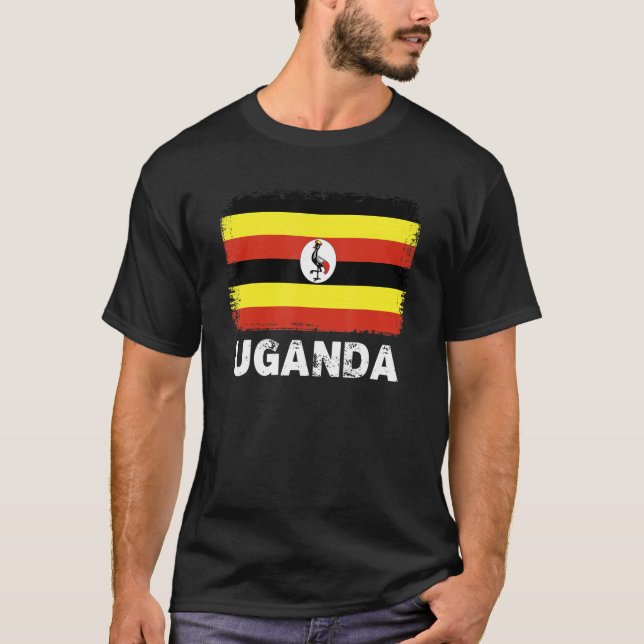 Uganda Flag Unterstützung ugandische Menschen Frau T-Shirt (Vorderseite)